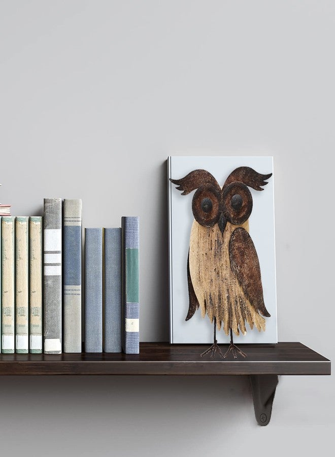 E-view Rustic Owl Figurines Decor Animal Statue for Home-Wooden Stand Owl Sculptures Decorations for Living Room Bedroom-Shelf Decoration Decorative Tabletop Collection(Owl B) - Image 4